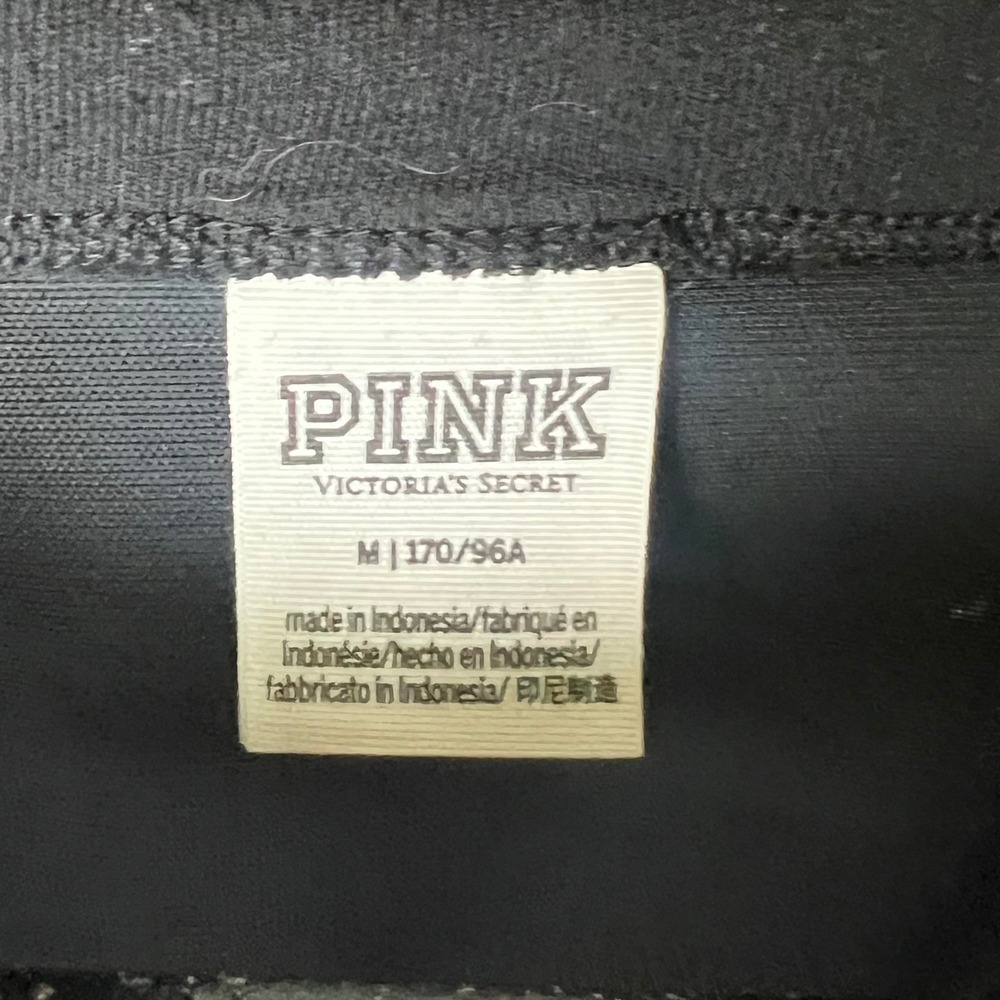 Victoria's Secret PINK Women Metallic Shimmer Crop Tee Med Black Y2K Streetwear - Picture 4 of 4